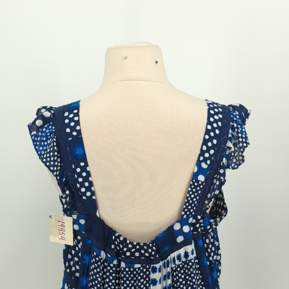 19954 NEW Lane Bryant Polka Dot Maxi Dress Blue White size 20 bohemian casual - Picture 4 of 11